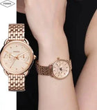 Buy Shop Fossil Tailor Rose Gold Dial Rose Gold Stainless Steel Strap Watch for Women - ES3713 USA Online
