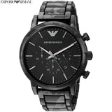 Buy Shop Emporio Armani Luigi Chronograph Black Dial Black Steep Strap Watch For Men - AR11045 USA Online