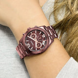 Buy Shop Fossil Perfect Boyfriend Multifunction Maroon Dial Maroon Steel Strap Watch for Women - ES4110 USA Online