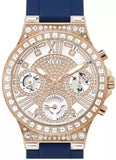 Buy Shop Guess Moonlight Diamonds White Dial Blue Rubber Strap Watch for Women - GW0257L3 USA Online