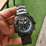 Buy Shop Fossil Machine Chronograph Black Dial Black Steel Strap Watch for Men - FS4927 USA Online