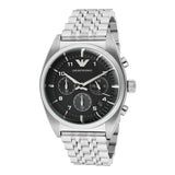 Buy Shop Emporio Armani Franco Black Dial Silver Steel Strap Watch For Men - AR0373 USA Online
