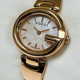Buy Shop Gucci Guccisima Quartz Mother of Pearl White Dial Rose Gold Steel Strap Watch for Women - YA134512 USA Online