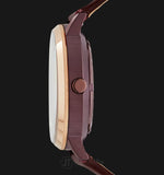 Buy Shop Fossil Vintage Muse Automatic Skeleton Maroon Dial Maroon Leather Strap Watch for Women - ME3137 USA Online