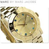Buy Shop Marc Jacobs Amy Dexter Gold Dial Gold Steel Strap Watch for Women - MBM3215 USA Online