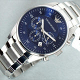 Buy Shop Emporio Armani Sportivo Chronograph Blue Dial Silver Steel Strap Watch For Men - AR5860 USA Online