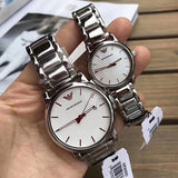 Buy Shop Emporio Armani Quartz White Dial Silver Steel Strap Watch For Men - AR90000 USA Online