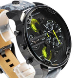 Buy Shop Diesel Big Daddy Chronograph Black Dial Black Leather Strap Watch For Men - DZ7311 USA Online