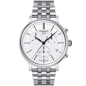 Buy Shop Tissot Carson Premium White Dial Silver Steel Strap Watch For Men - T122.417.11.011.00 USA Online