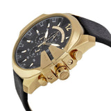 Buy Shop Diesel Mega Chief Chronograph Black Dial Black Leather Strap Watch For Men - DZ4344 USA Online