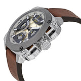 Buy Shop Diesel BAMF Chronograph Beige Dial Brown Leather Strap Watch For Men - DZ7343 USA Online