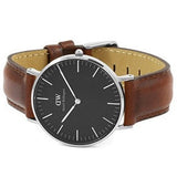 Buy Shop Daniel Wellington Classic Durham Black Dial Brown Leather Strap Watch For Women - DW00100142 USA Online