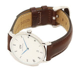 Buy Shop Daniel Wellington Dapper Bristol White Dial Brown Leather Strap Watch For Women - DW00100098 USA Online