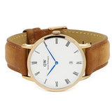 Buy Shop Daniel Wellington Dapper Durham White Dial Brown Leather Strap Watch For Men - DW00100115 USA Online