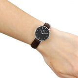 Buy Shop Daniel Wellington Classic Petite Bristol Black Dial Brown Leather Strap Watch For Women - DW00100233 USA Online