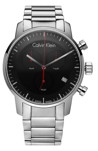 Buy Shop Calvin Klein City Chronograph Black Dial Silver Steel Strap Watch for Men - K2G27141 USA Online