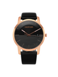 Buy Shop Calvin Klein City Quartz Black Dial Black Leather Strap Watch for Men - K2G2G6CZ USA Online