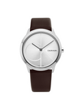 Buy Shop Calvin Klein Minimal Silver Dial Brown Leather Strap Watch for Men - K3M221G6 USA Online
