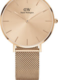 Buy Shop Daniel Wellington Petite Rose Gold Dial Rose Gold Mesh Bracelet Watch For Women - DW00100471 USA Online