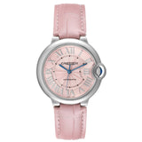 Buy Shop Cartier Ballon Bleu De Cartier Pink Dial Pink Leather Strap Watch for Women - WSBB0007 USA Online