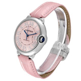 Buy Shop Cartier Ballon Bleu De Cartier Pink Dial Pink Leather Strap Watch for Women - WSBB0007 USA Online