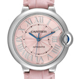 Buy Shop Cartier Ballon Bleu De Cartier Pink Dial Pink Leather Strap Watch for Women - WSBB0007 USA Online