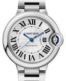 Buy Shop Cartier Ballon Bleu De Cartier Silver Dial Silver Steel Strap Watch for Women - WSBB0044 USA Online