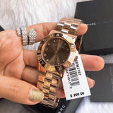 Buy Shop Marc Jacobs Amy Brown Dial Rose Gold Steel Strap Watch for Women - MBM3167 USA Online