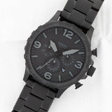 Buy Shop Fossil Nate Chronograph Black Dial Black Steel Strap Watch for Men - JR1401 USA Online