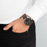 Buy Shop Fossil Grant Chronograph Black Dial Brown Leather Strap Watch for Men - FS4813 USA Online
