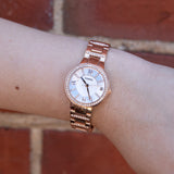 Buy Shop Fossil Virginia White Dial Rose Gold Steel Strap Watch for Women - ES3284 USA Online