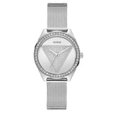 Buy Shop Guess Tri Glitz Quartz Silver Dial Silver Mesh Bracelet Watch For Women - W1142L1 USA Online