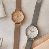 Buy Shop Fossil Jacqueline Quartz Rose Gold Dial Rose Gold Mesh Strap Watch for Women - ES4628 USA Online