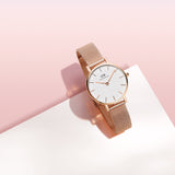 Buy Shop Daniel Wellington Classic Petite White Dial Rose Gold Mesh Bracelet Watch For Women - DW00100219 USA Online