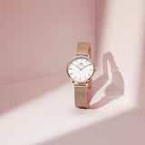 Buy Shop Daniel Wellington Classic Petite White Dial Rose Gold Mesh Bracelet Watch For Women - DW00100219 USA Online