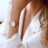 Buy Shop Daniel Wellington Classic Petite White Dial Rose Gold Mesh Bracelet Watch For Women - DW00100219 USA Online