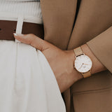 Buy Shop Daniel Wellington Classic Petite White Dial Rose Gold Mesh Bracelet Watch For Women - DW00100219 USA Online