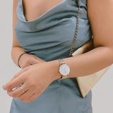 Buy Shop Daniel Wellington Classic Petite Evergold White Dial Gold Mesh Bracelet Watch For Women - DW00100350 USA Online