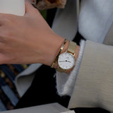 Buy Shop Daniel Wellington Classic Petite Evergold White Dial Gold Mesh Bracelet Watch For Women - DW00100350 USA Online