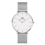Buy Shop Daniel Wellington Classic Petite Sterling White Dial Silver Mesh Bracelet Watch for Women - DW00100442 USA Online