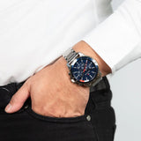 Buy Shop Tommy Hilfiger Mason Quartz Blue Dial Silver Steel Strap Watch for Men - 1791788 USA Online