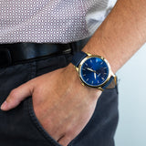 Buy Shop Fossil The Minimalist 3H Analog Blue Dial Blue Leather Strap Watch for Men - FS5789 USA Online