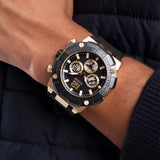 Buy Shop Guess Navigator Chronograph Black Dial Black Rubber Strap Watch for Men - GW0264G3 USA Online
