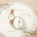 Buy Shop Daniel Wellington Classic Petite White Dial Rose Gold Mesh Bracelet Watch For Women - DW00100219 USA Online