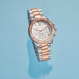 Buy Shop Michael Kors Everest Chronograph White Dial Two Tone Steel Strap Watch For Women - MK7214 USA Online