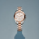 Buy Shop Michael Kors Bradshaw Chronograph White Dial Two Tone Steel Strap Watch For Women - MK7258 USA Online