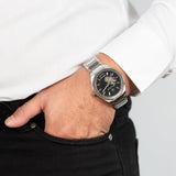 Buy Shop Maserati Stile Skeleton Automatic Black Dial Silver Steel Strap Watch For Men - R8823142002 USA Online