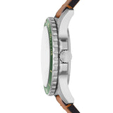 Buy Shop Fossil Dillinger Luggage Chronograph Green Dial Brown Leather Strap Watch for Men - FS5734 USA Online