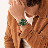 Buy Shop Fossil Dillinger Luggage Chronograph Green Dial Brown Leather Strap Watch for Men - FS5734 USA Online