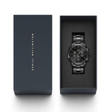Buy Shop Daniel Wellington Iconic Chronograph Black Dial Black Steel Strap Watch For Men - DW00100642 USA Online